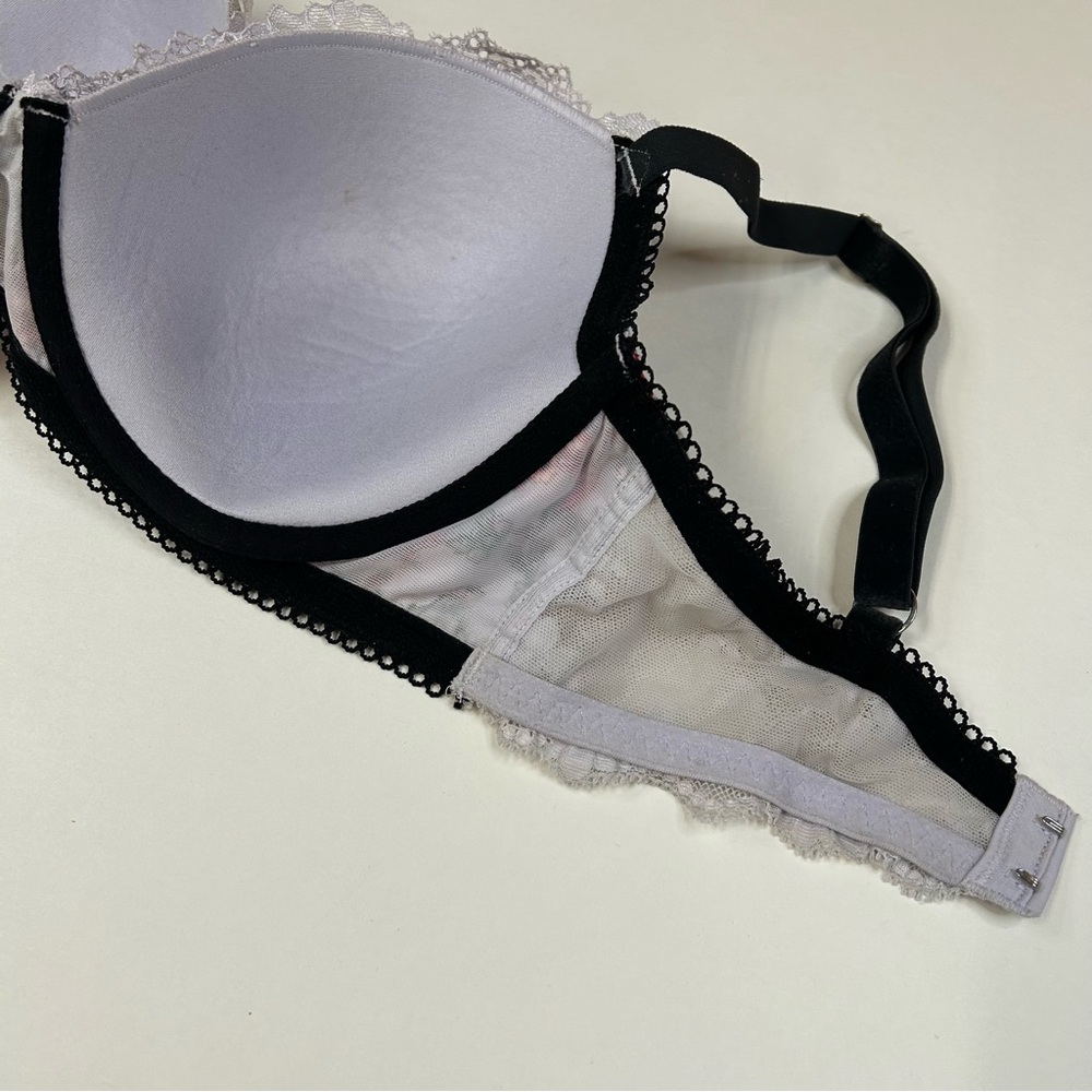 Dream Angels Victorias Secret 34DD Lined Demi Bra Floral Purple Pink Black #2954 - Picture 4 of 12